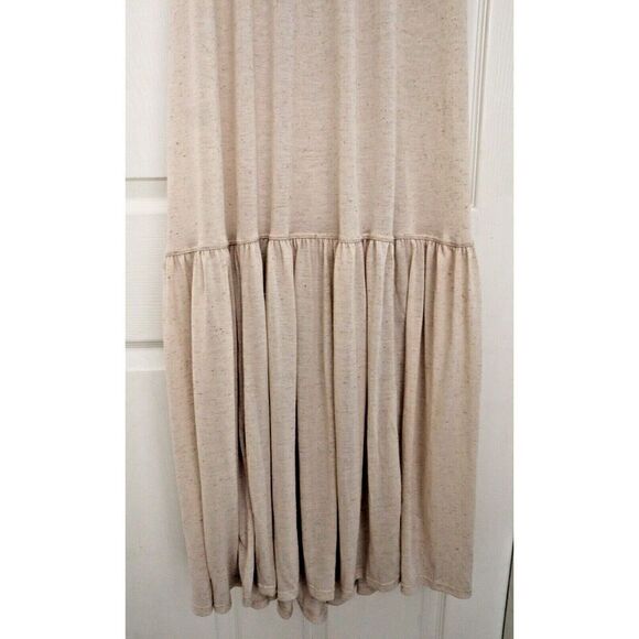 Free People Beach OB1733779 Women's Sz M Oatmeal Terrazo Linen Blend Maxi Dress - Picture 6 of 14